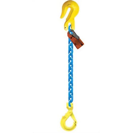 Grabiq Sngl Leg 1/2 in Adjstbl Chain Slng GG1-GBK, 5ft L, 15000lb WLL G-1/2-GG1-GBK-05